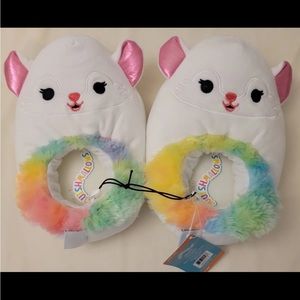 Squishmallow White Fox Slippers Youth 4/5